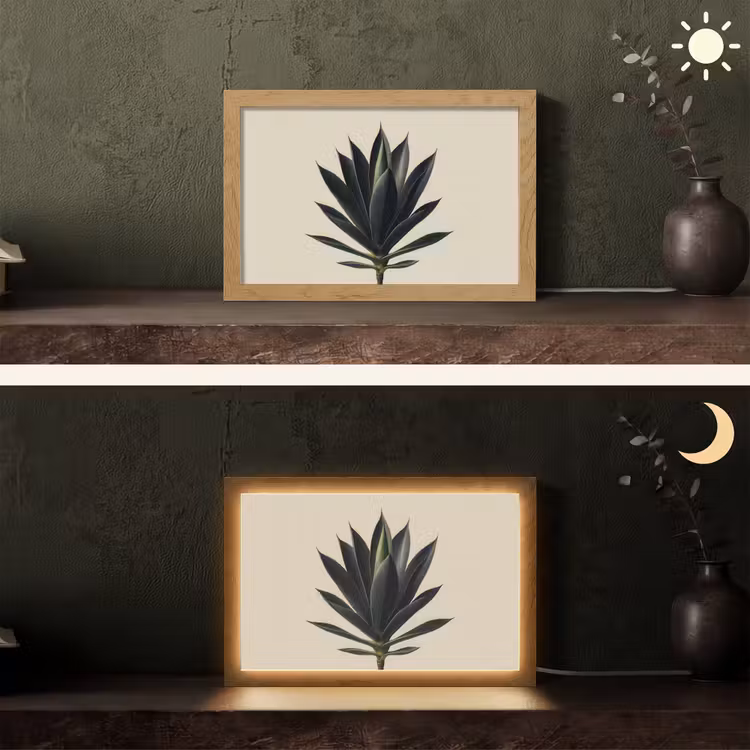 Agaveplant - Symmetrisch - Groen Light Box met kabel (Tafellamp) klein -sfeer3