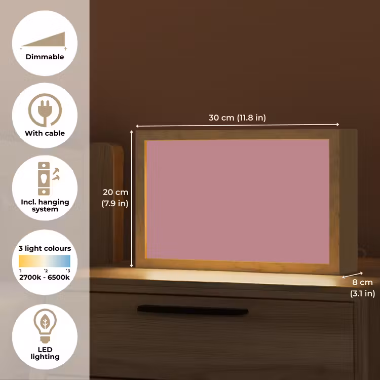 Antique - Mauve - Roze Light Box met kabel (Tafellamp) klein 924 -USP_EN