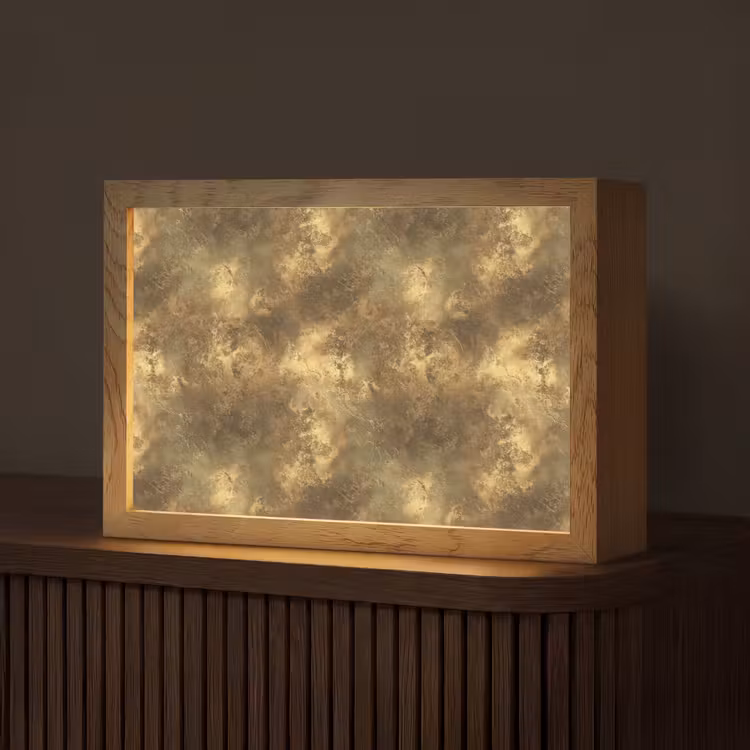 Antiek - Metaallook - Goud Light Box met kabel (Tafellamp) klein 924 -z3d_website