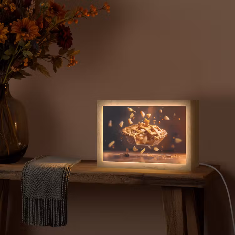 Appel - Taart - Warm - Eten Light Box met kabel (Tafellamp) klein -sfeer4