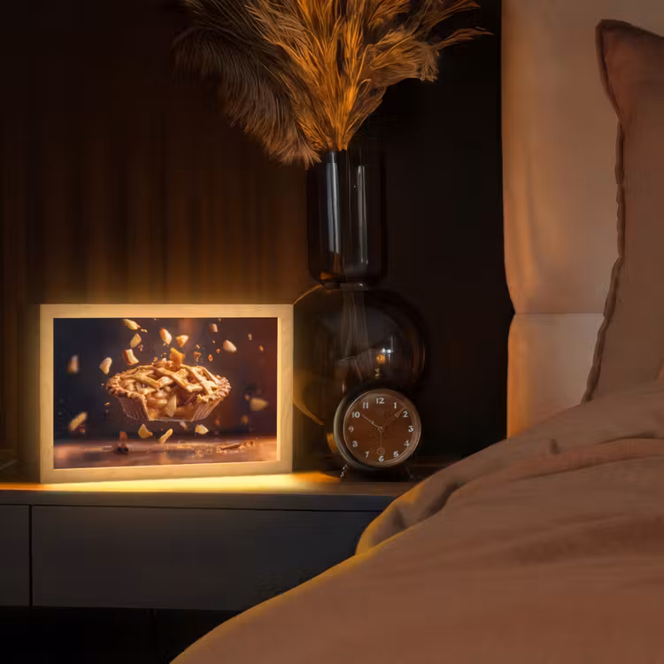Appel - Taart - Warm - Eten Light Box met kabel (Tafellamp) klein -sfeer1