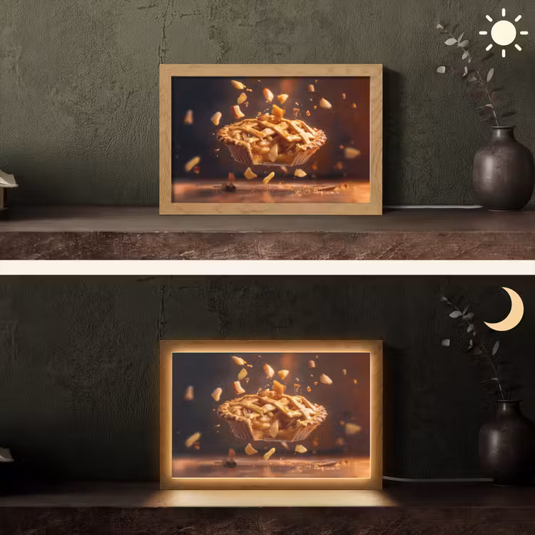 Appel - Taart - Warm - Eten Light Box met kabel (Tafellamp) klein -sfeer3