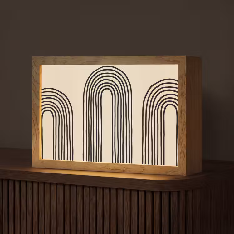 Boogvormen - Zwart - Strak Light Box met kabel (Tafellamp) klein -z3d_website