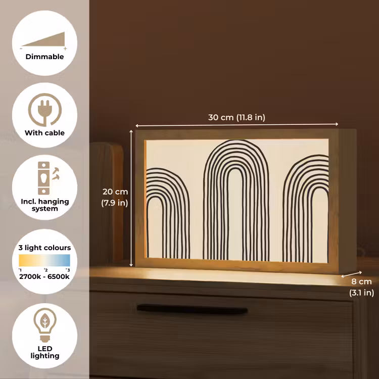 Boogvormen - Zwart - Strak Light Box met kabel (Tafellamp) klein -USP_EN