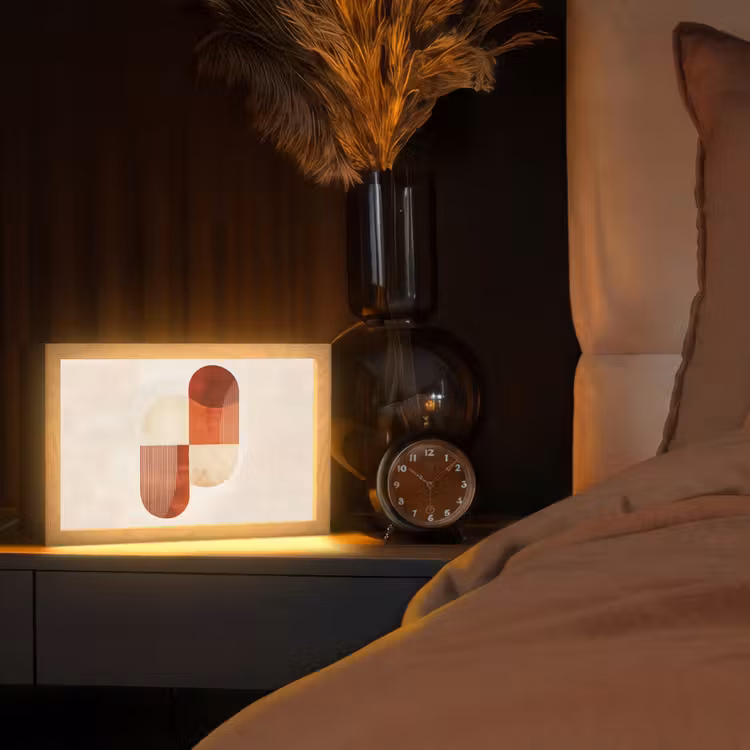 Bogen - Beige - Vormen Light Box met kabel (Tafellamp) klein -sfeer1