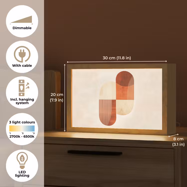 Bogen - Beige - Vormen Light Box met kabel (Tafellamp) klein -USP_EN