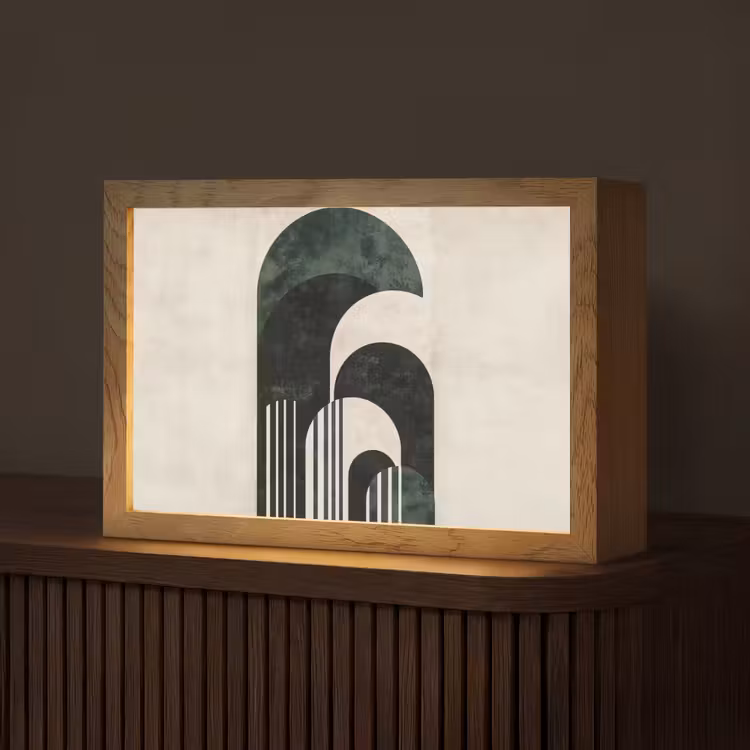 Bogen - Donkergroen - Lijnen Light Box met kabel (Tafellamp) klein -z3d_website