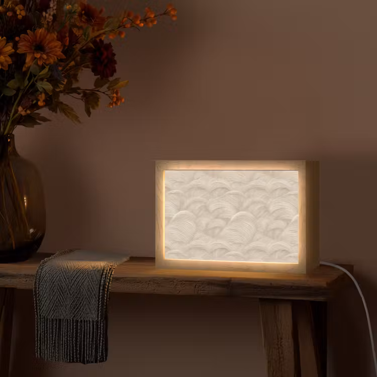 Bogen - Patroon - Beige Light Box met kabel (Tafellamp) klein 924 -sfeer4