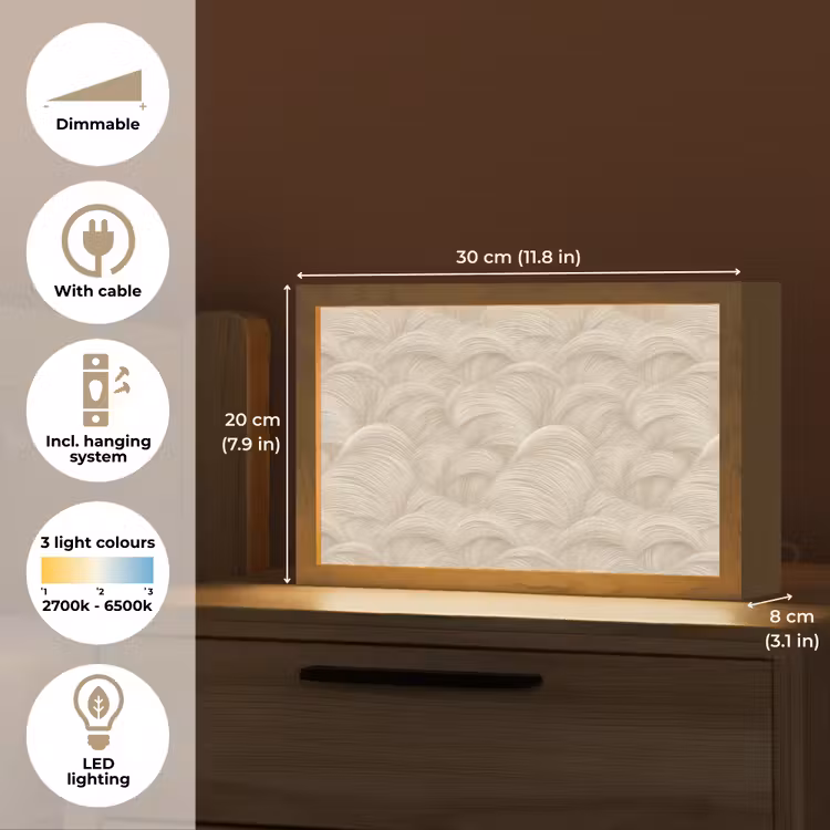 Bogen - Patroon - Beige Light Box met kabel (Tafellamp) klein 924 -USP_EN