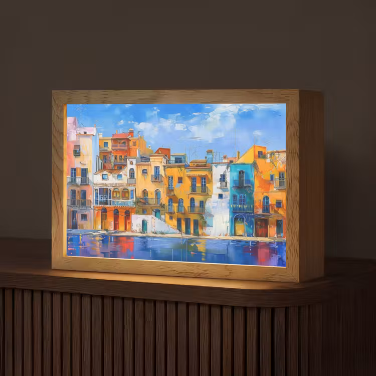 Architectuur - Kleurrijk - Kunst - Modern Light Box met kabel (Tafellamp) klein -z3d_website