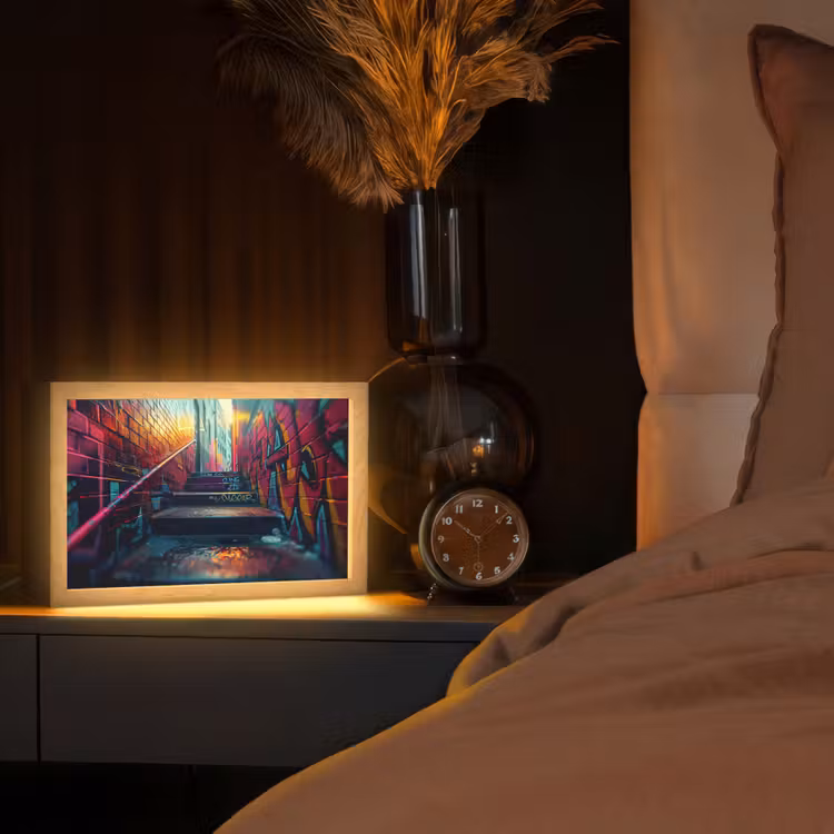 Architectuur - Neon - Trap - Graffiti Light Box met kabel (Tafellamp) klein -sfeer1