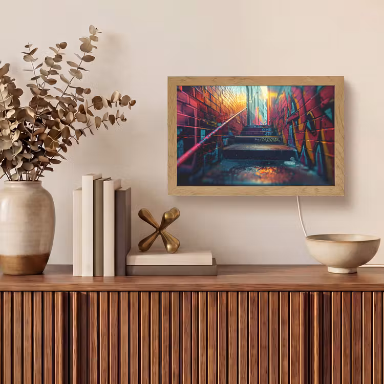 Architectuur - Neon - Trap - Graffiti Light Box met kabel (Tafellamp) klein -sfeer2