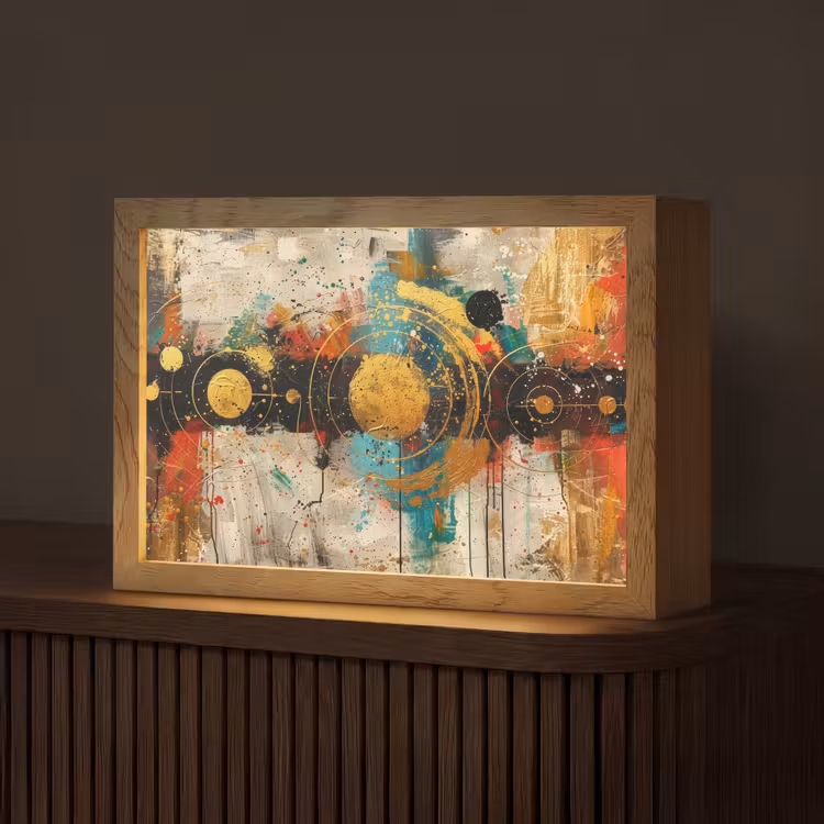 Kunst - Abstract - Aesthetic - Goud Light Box met kabel (Tafellamp) klein -z3d_website