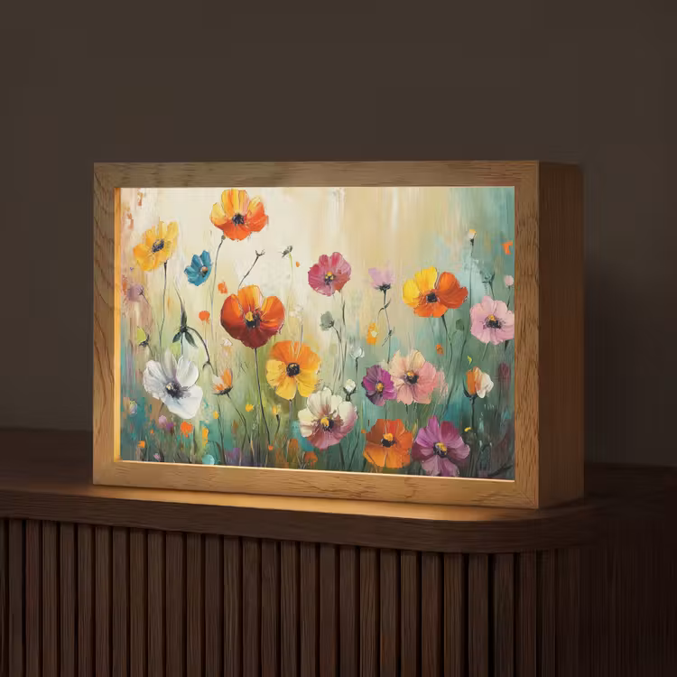 Kunst - Bloemen - Lente - Natuur Light Box met kabel (Tafellamp) klein -z3d_website