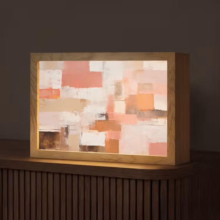 Kunst - Roze - Abstract Light Box met kabel (Tafellamp) klein -z3d_website