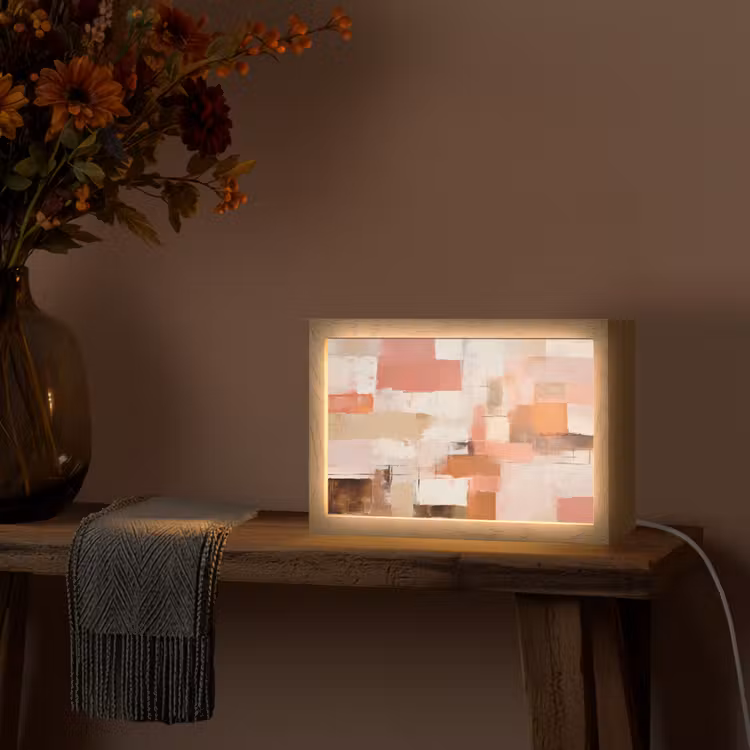 Kunst - Roze - Abstract Light Box met kabel (Tafellamp) klein -sfeer4