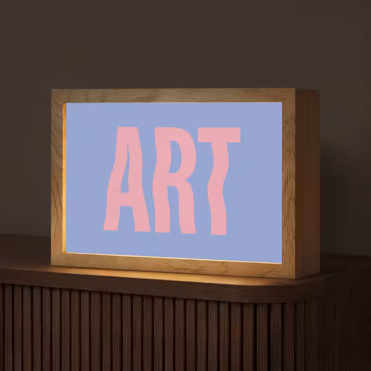 Art - Roze - Blauw Light Box met kabel (Tafellamp) klein -z3d_website