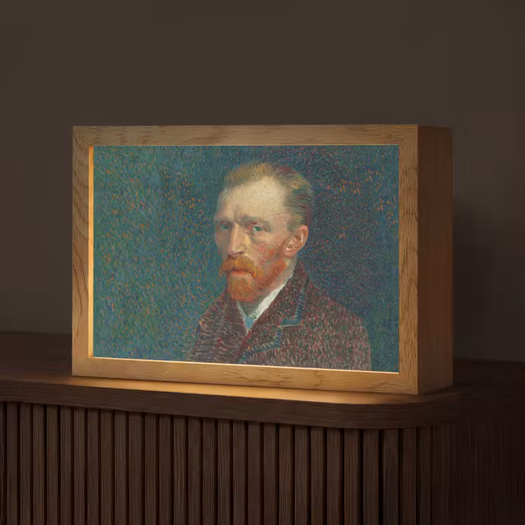 Kunst - Van Gogh - Oude meesters - Zelfportret Light Box met kabel (Tafellamp) klein -z3d_website