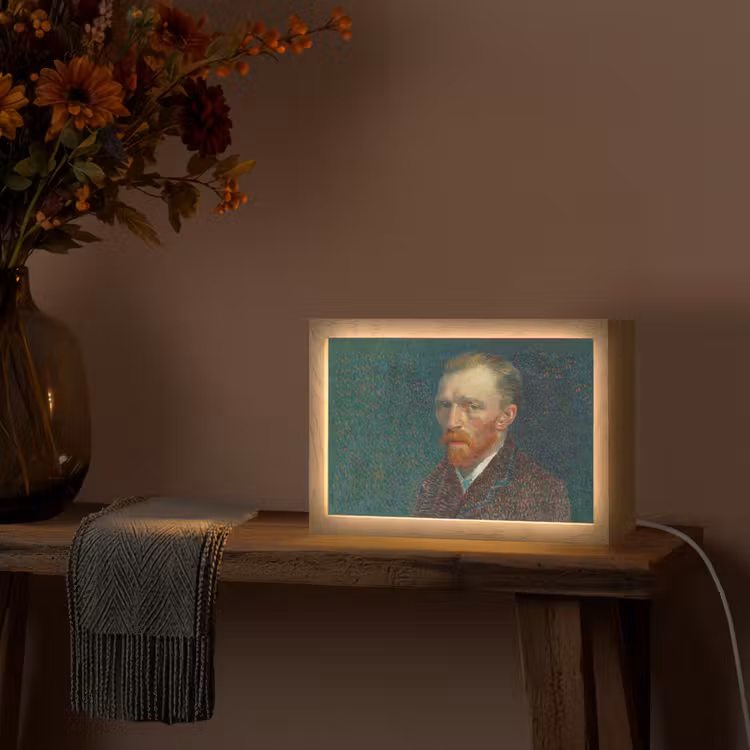 Kunst - Van Gogh - Oude meesters - Zelfportret Light Box met kabel (Tafellamp) klein -sfeer4