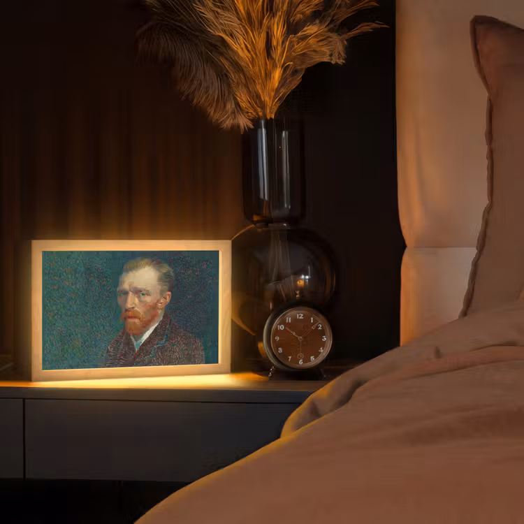 Kunst - Van Gogh - Oude meesters - Zelfportret Light Box met kabel (Tafellamp) klein -sfeer1