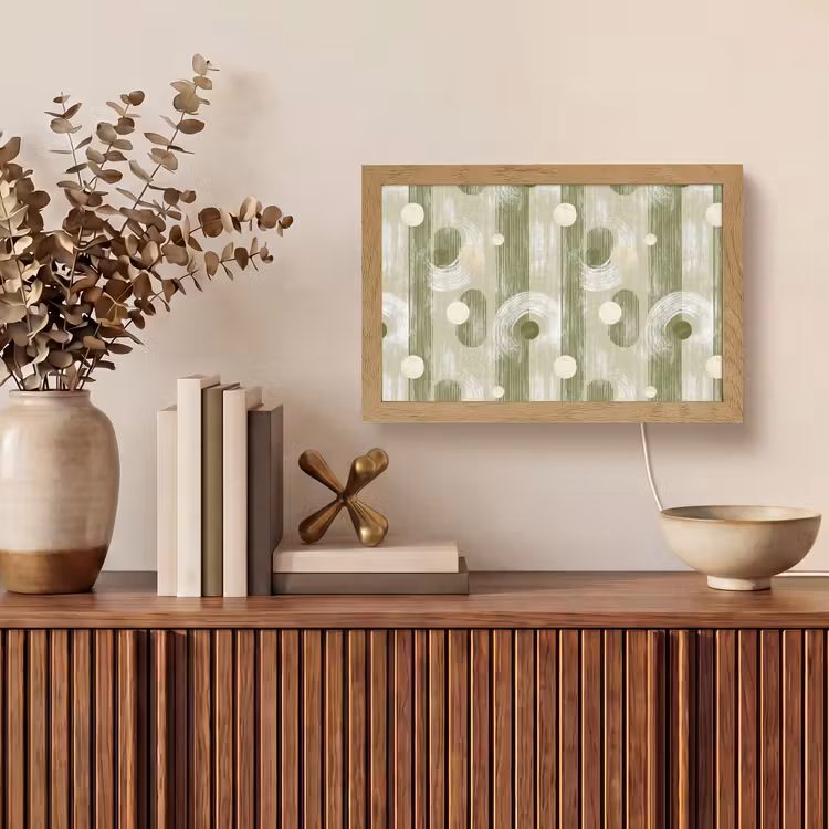Artistiek - Modern - Groen Light Box met kabel (Tafellamp) klein 924 -sfeer2