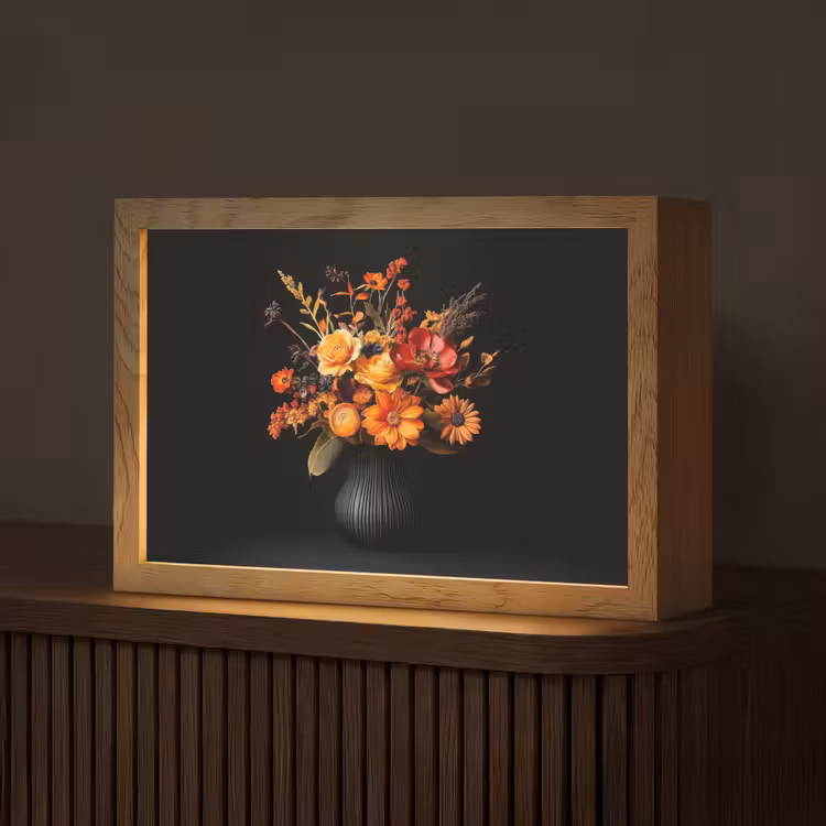 Herfst - Boeket - Oranje Light Box met kabel (Tafellamp) klein -z3d_website