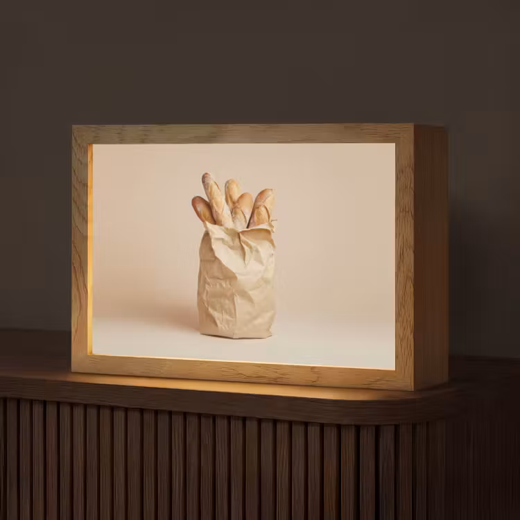 Baguette - Brood - Stokbrood - Beige Light Box met kabel (Tafellamp) klein -z3d_website