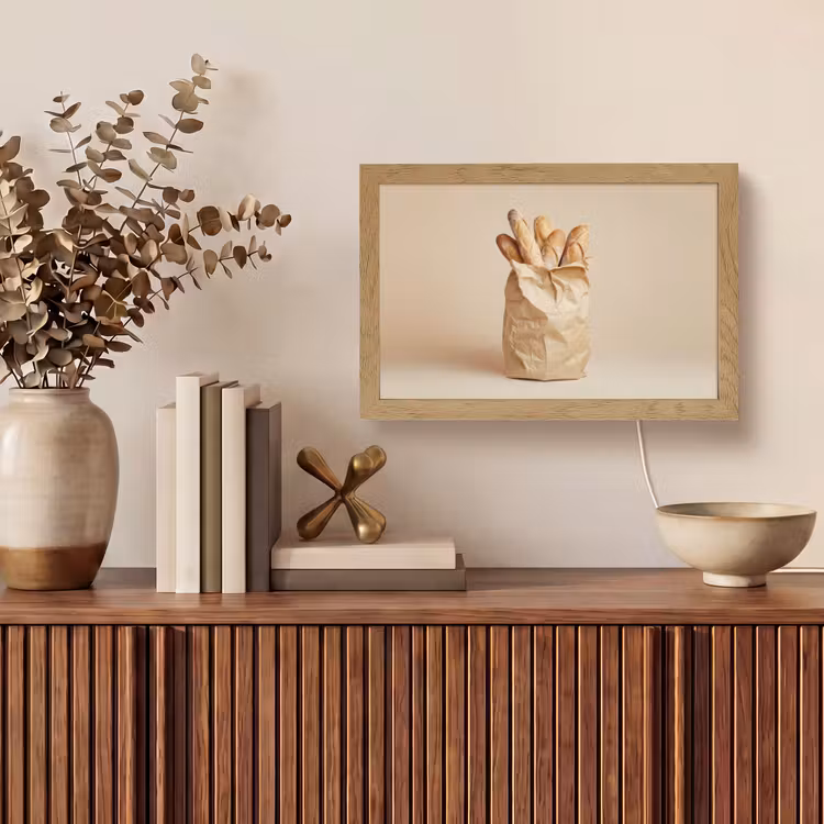 Baguette - Brood - Stokbrood - Beige Light Box met kabel (Tafellamp) klein -sfeer2