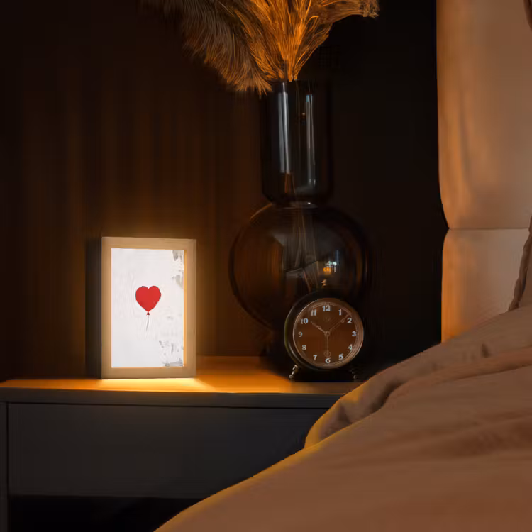 Ballon - Rood - Hart Light Box met kabel (Tafellamp) klein -sfeer1