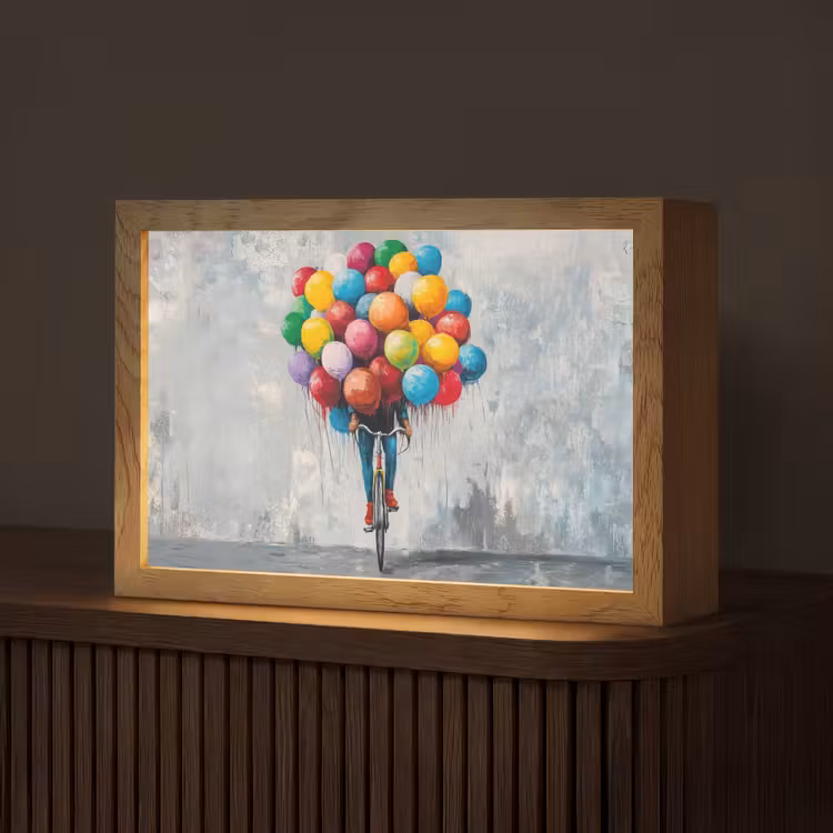 Balonnen - Street art - Vintage Light Box met kabel (Tafellamp) klein -z3d_website