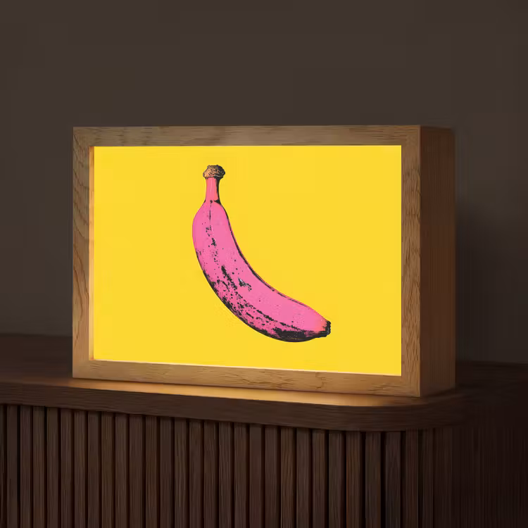Banaan - Grafisch - Geel Light Box met kabel (Tafellamp) klein -z3d_website