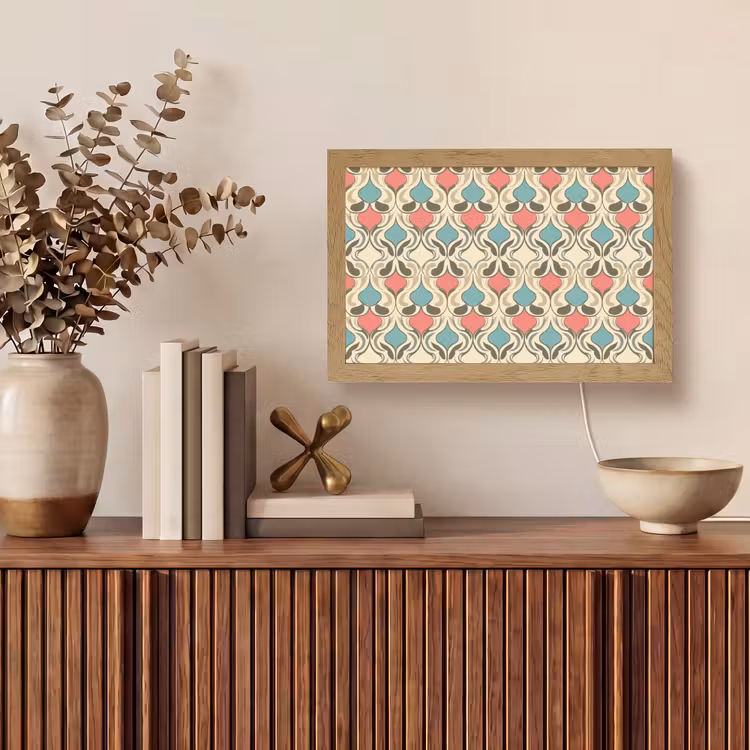 Barok - Retro - Kleurrijk Light Box met kabel (Tafellamp) klein 924 -sfeer2