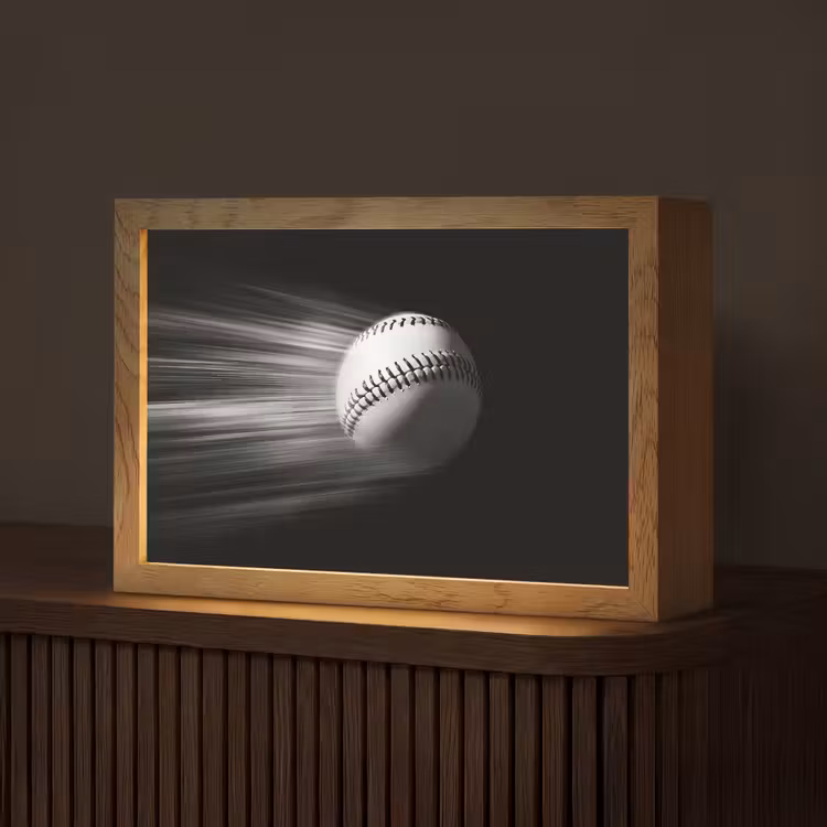 Honkbal - Wit - Vliegt Light Box met kabel (Tafellamp) klein -z3d_website