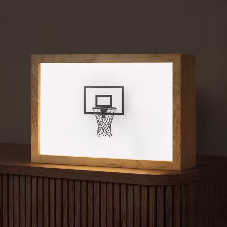 Basketbalbord - Minimalistisch - Zwart Light Box met kabel (Tafellamp) klein -z3d_website