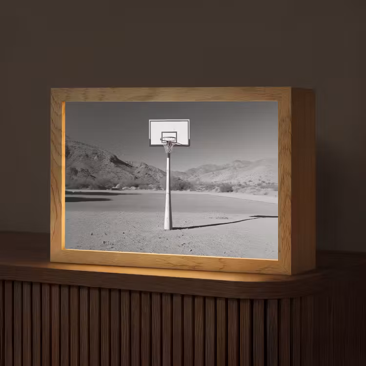 Basketbalpaal - Landschap - Zand - Wit Light Box met kabel (Tafellamp) klein -z3d_website