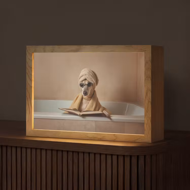 Bad - Hond - Boek - Zonnebril Light Box met kabel (Tafellamp) klein -z3d_website