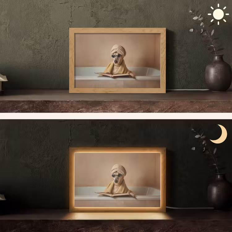 Bad - Hond - Boek - Zonnebril Light Box met kabel (Tafellamp) klein -sfeer3