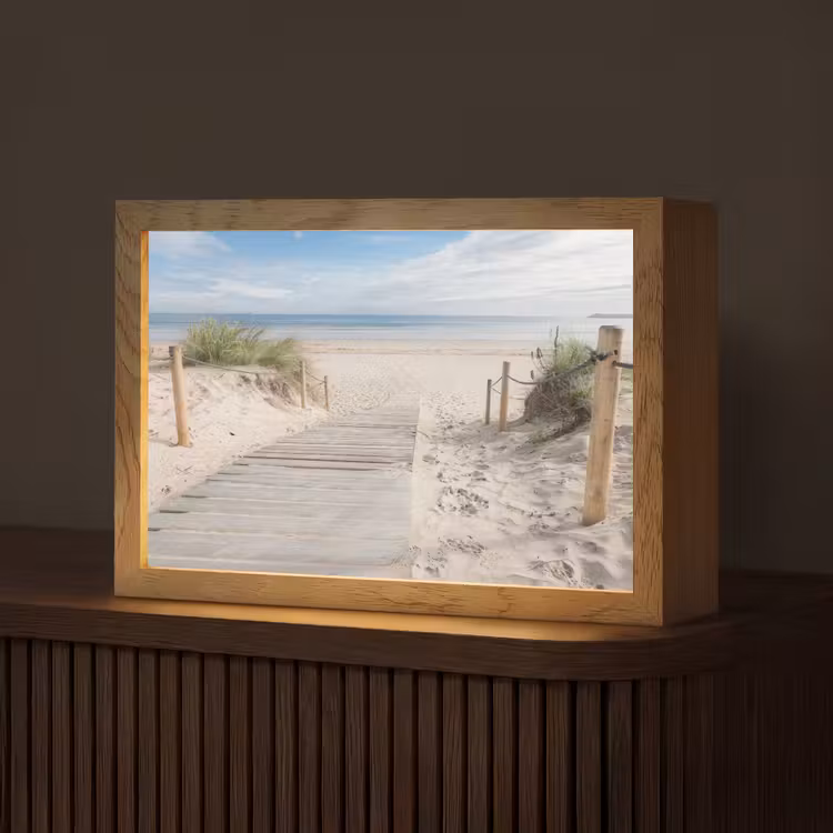 Strand - Pad - Duinen - Zee - Zomer Light Box met kabel (Tafellamp) klein -z3d_website