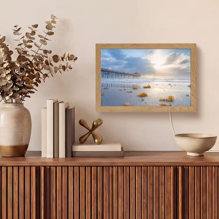 Strand - Pier - Zeewier - Zee - Zomer Light Box met kabel (Tafellamp) klein -sfeer2