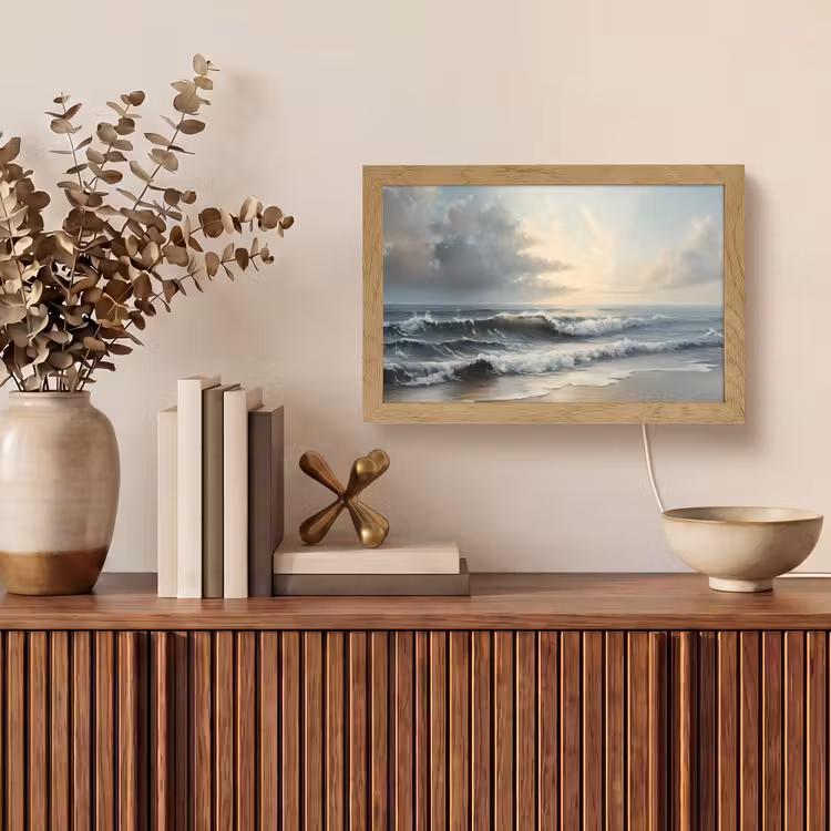 Strand - Zee - Zonsondergang Light Box met kabel (Tafellamp) klein -sfeer2