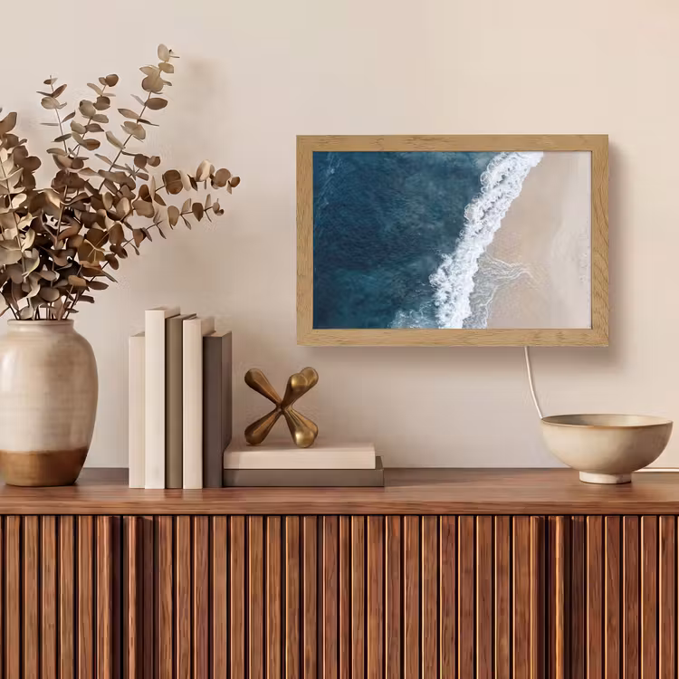 Strand - Zee - Golven Light Box met kabel (Tafellamp) klein -sfeer2