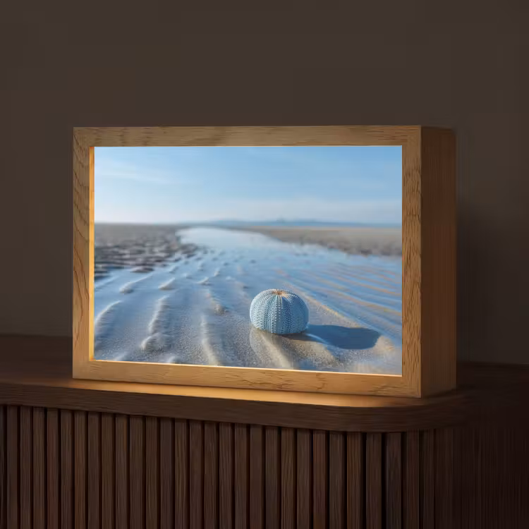 Strand - Schild - Water - Blauw Light Box met kabel (Tafellamp) klein -z3d_website