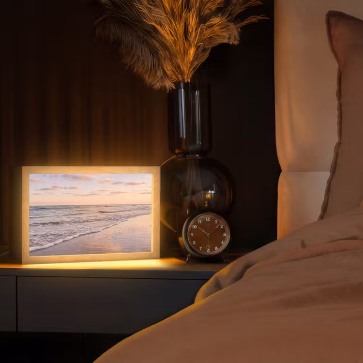 Strand - Branding - Wolken Light Box met kabel (Tafellamp) klein -sfeer1