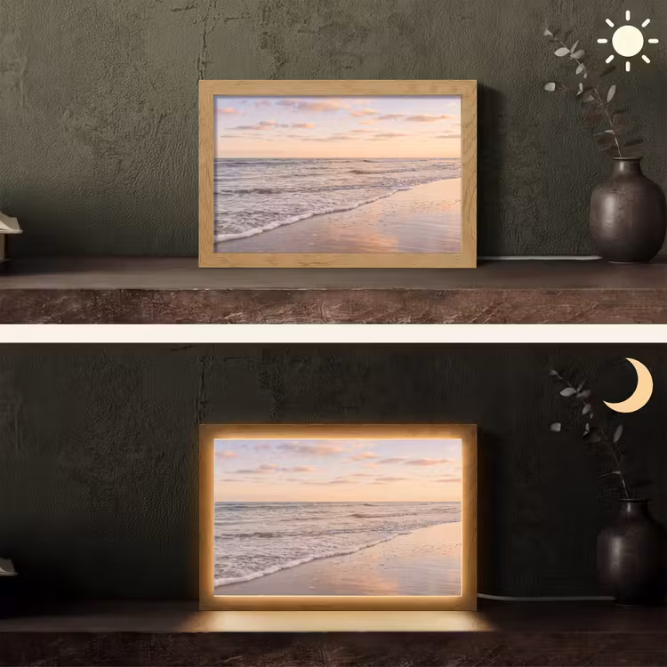 Strand - Branding - Wolken Light Box met kabel (Tafellamp) klein -sfeer3