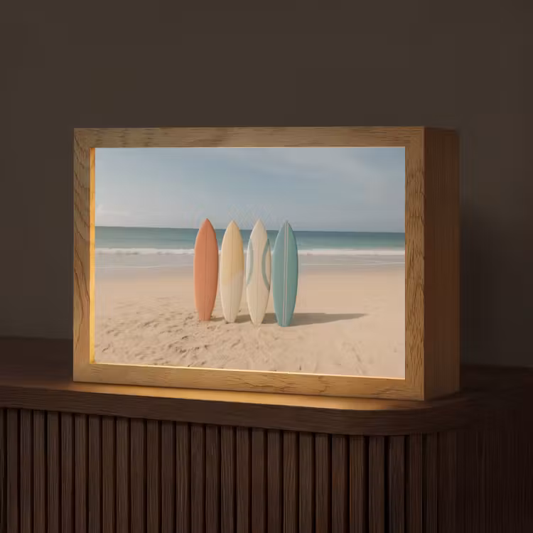 Strand - Surfbord - Pastel Light Box met kabel (Tafellamp) klein -z3d_website