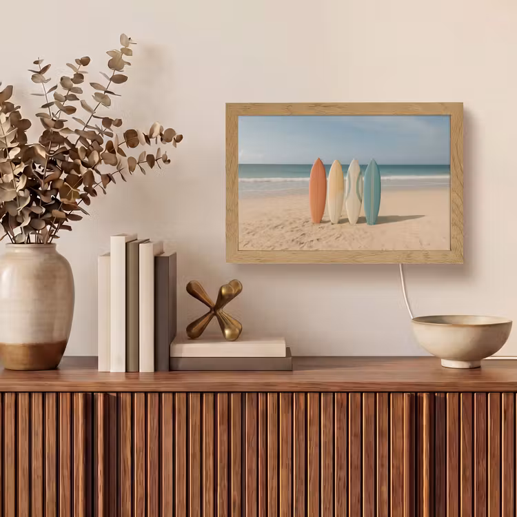 Strand - Surfbord - Pastel Light Box met kabel (Tafellamp) klein -sfeer2