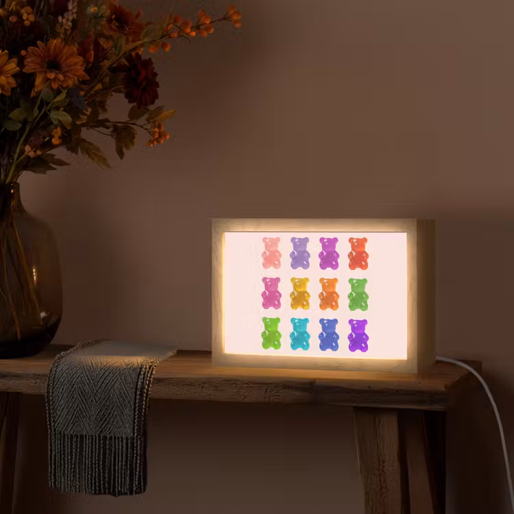 Beer - Kleurrijk - Snoep Light Box met kabel (Tafellamp) klein -sfeer4