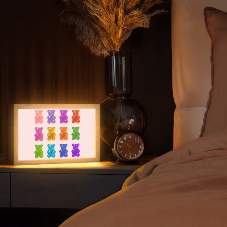 Beer - Kleurrijk - Snoep Light Box met kabel (Tafellamp) klein -sfeer1