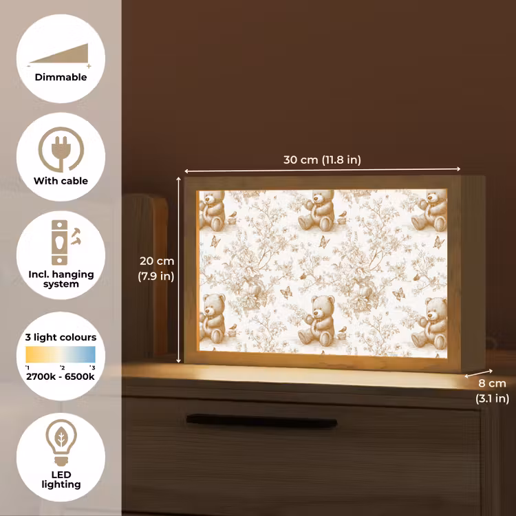 Beer - Tijdloos - Bruin Light Box met kabel (Tafellamp) klein 924 -USP_EN