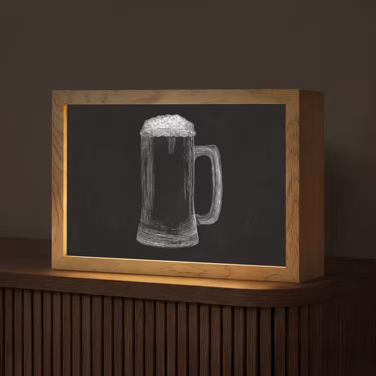 Bierpul - Schuim - Krijttekening Light Box met kabel (Tafellamp) klein -z3d_website
